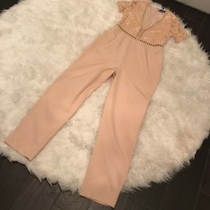 Brand NEW Blush Crochet Jumpsuit